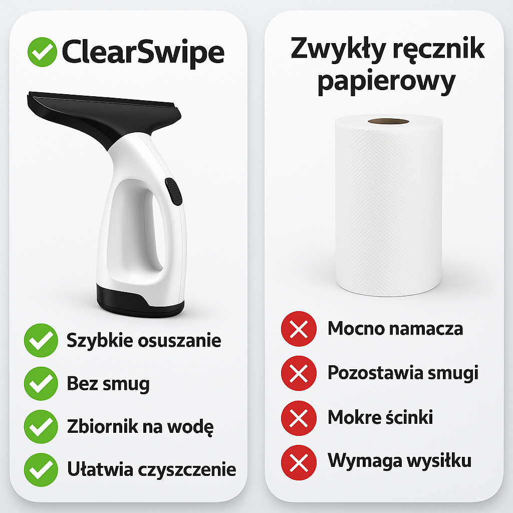 ClearSwipe Innowacyjna ściągaczka do szyb bez smug